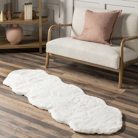 Nuloom Eline Faux Sheepskin Machine Washable Area Rug 2ft x 6ft HJAR02A-206